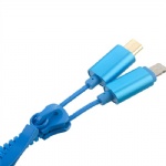 2019 new product 2 in 1 zipper usb data charging cable