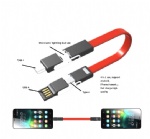 wholesale portable usb 4 in 1charging cable mini keychain Cable 4 in 1 usb charger